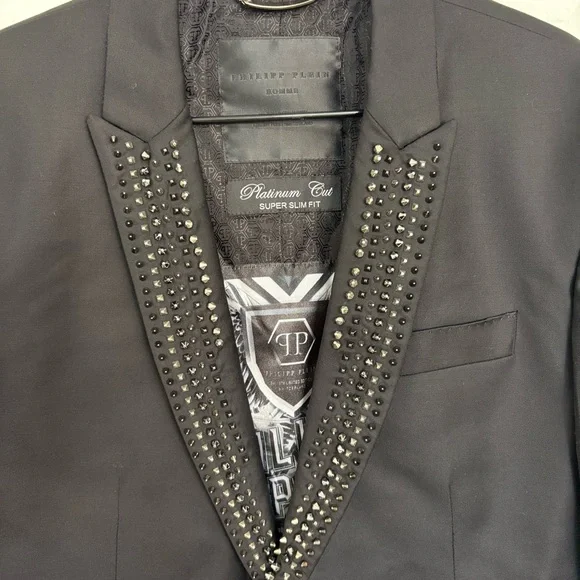 Philipp Plein Black Studded Blazer